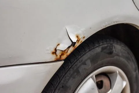 Rusty car paint surface Stock Photos