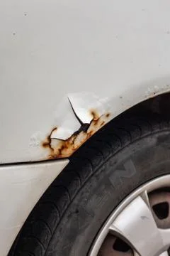 Rusty car paint surface Stock Photos