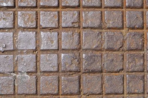 Rusty cast iron grid texture background Stock Photos