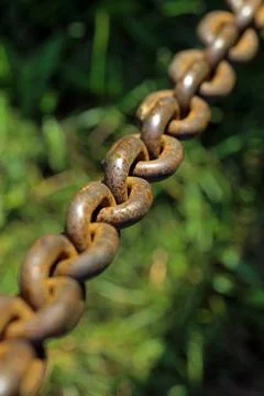 Rusty chain with blurred background Foto stock