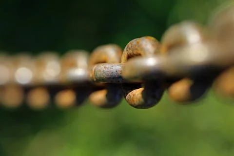 Rusty chain with blurred background Foto stock