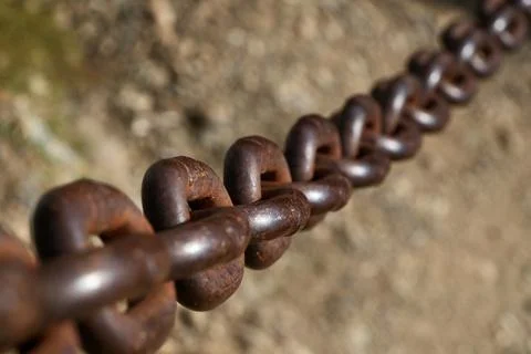 Rusty chain close-up Stock Photos
