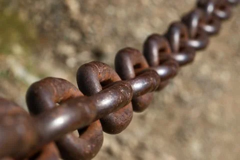 Rusty chain close-up Stock Photos