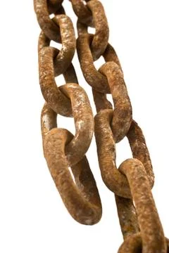 Rusty chain isolated Stock Photos