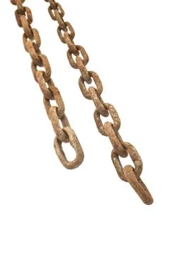 Rusty chain isolated Stock Photos
