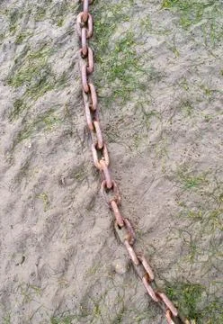 Rusty chain outdoors Stock Photos