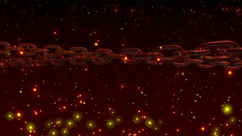 Rusty chain with spark ember particle background loop animation Stock Footage 153953435