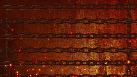 Rusty chain with spark ember particle background loop animation Stock Footage 154151418