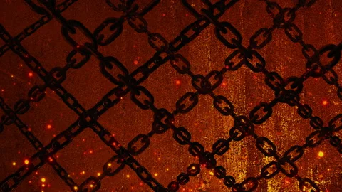 Rusty chain with spark ember particle background loop animation Stock Footage 154151427