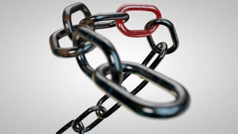 Rusty chain with the weakest link Stock Illustration