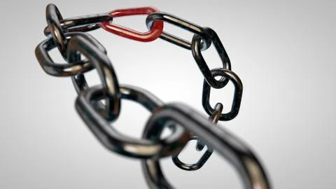 Rusty chain with the weakest link Illustrazione stock