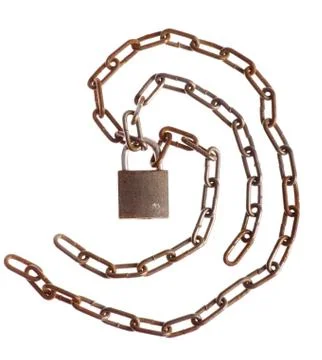 Rusty chains and lock Stock Photos