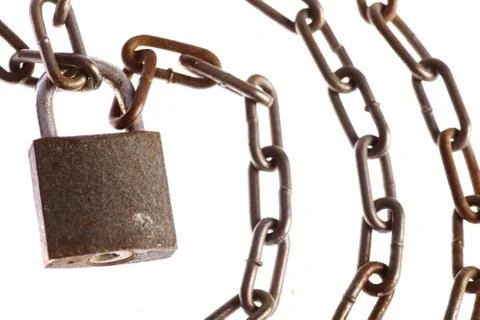 Rusty chains and lock Stock Photos