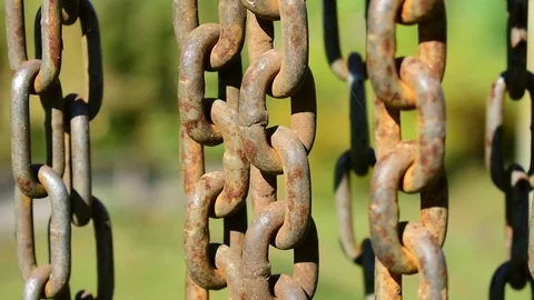 Rusty chains close up Stock Footage 115106779