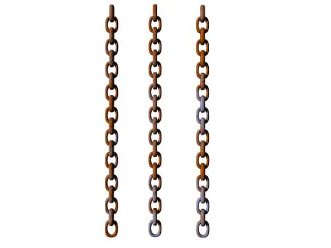 Rusty chains with many individual links Stock Illustration
