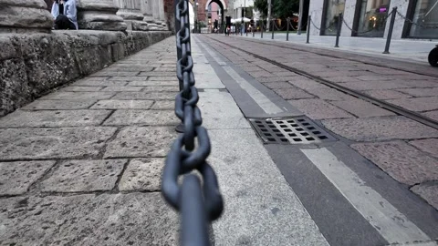 Rusty chains in old city Stock Footage 315184296