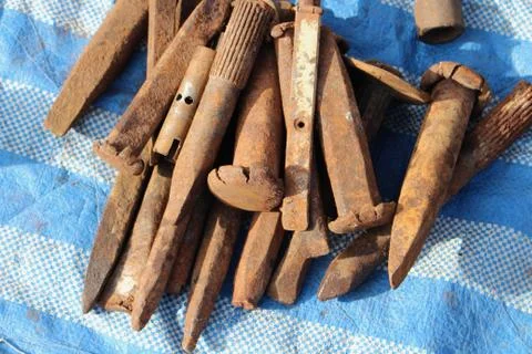 Rusty chisel background Stock Photos