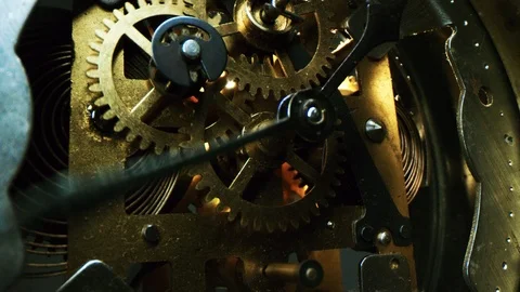 Rusty Clock With Moving Cogs Showing The Passing Of Time Short Life Death Slow Stock Footage 127458994