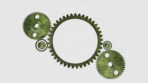 Rusty Cogs Metal Green Video stock 276136178