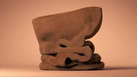 Rusty concrete column bending. Hard object becomes soft. The concept of changes. Stock Footage 151181698