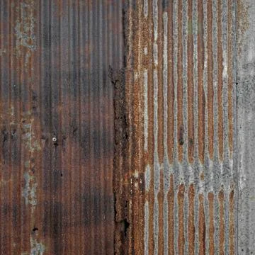 Rusty corrugated iron as background Stock Photos