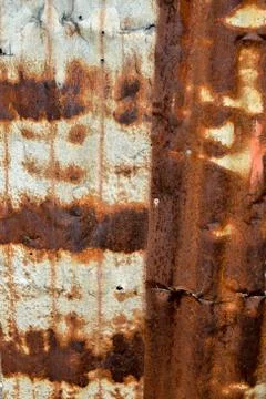 Rusty corrugated iron background Stock Photos