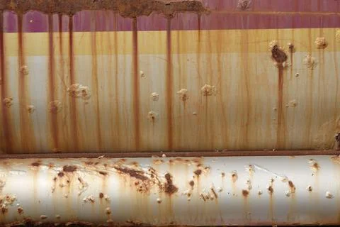 A rusty corrugated iron metal texture. rust surface texture Stock Photos