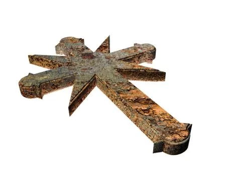 Rusty cross Stock Illustration
