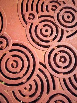 A rusty decorative grate Stock Photos