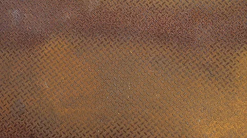 Rusty Diamond Plate Metal Floor Deep Red Brown Dramatic Видео 337925859
