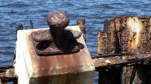 Rusty dock Stock Footage 93097749
