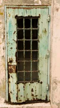 Rusty door at alcatraz Stock Photos