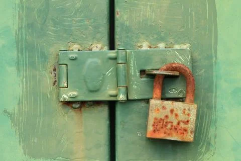 Rusty door lock Stock Photos