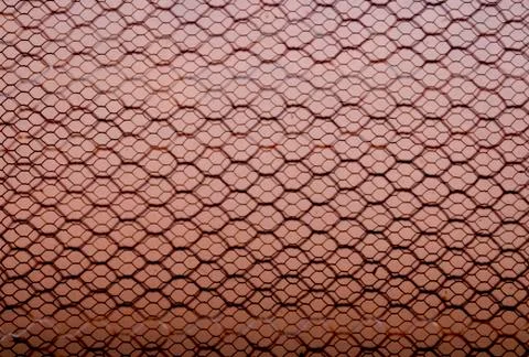 Rusty Double Layer Hexagonal Wire Mesh Background Foto stock
