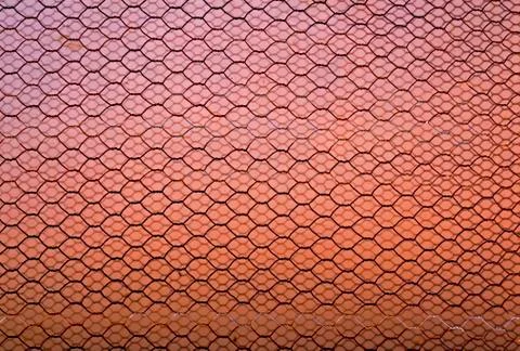 Rusty Double Layer Hexagonal Wire Mesh Background Stock Photos