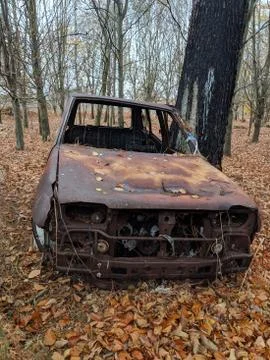 Rusty Dumped Car Stock Photos