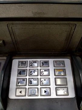 Rusty electronic touch button numbered Stock Photos