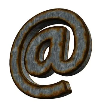 Rusty email symbol on white background - 3d illustration Stock-Illustration