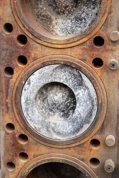 Rusty Engine Block: Old Industrial Machine Component Stock Photos