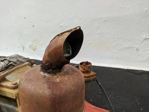 Rusty engine exhaust Stock Photos