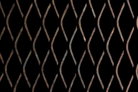 Rusty expanded metal with shadows Foto stock