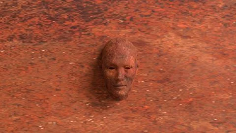 The Rusty face for Abstract Background concept 3d Rendering. Stock Illustration