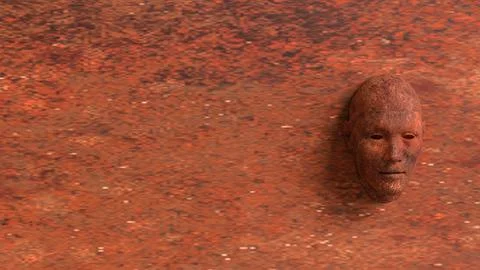 The Rusty face for Abstract Background concept 3d Rendering. Stock Illustration