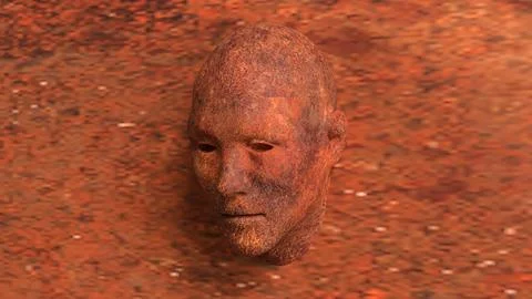 The Rusty face for Abstract Background concept 3d Rendering. Stock Illustration