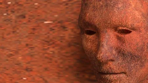 The Rusty face for Abstract Background concept 3d Rendering. Stock Illustration