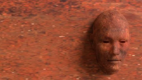 The Rusty face for Abstract Background concept 3d Rendering. Stock Illustration