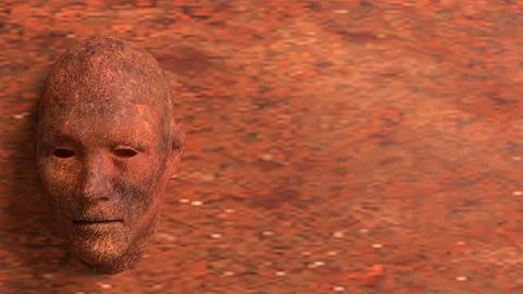 The Rusty face for Abstract Background concept 3d Rendering. Stock Illustration