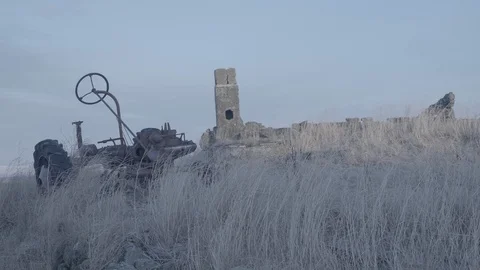 Rusty Farm Tractor Stock Footage 86253475