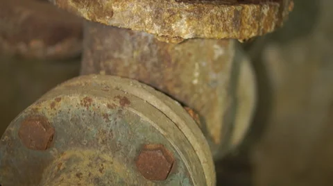 Rusty faucet cold hot water Stock Footage 45588145