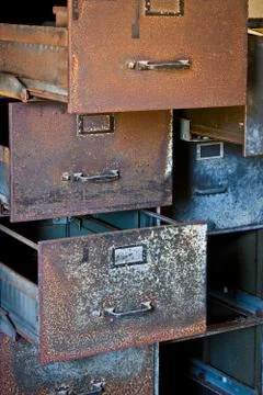 Rusty filing cabinets Stock-Fotos